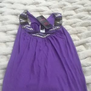 Wrapper short sleeve purple blouse/top